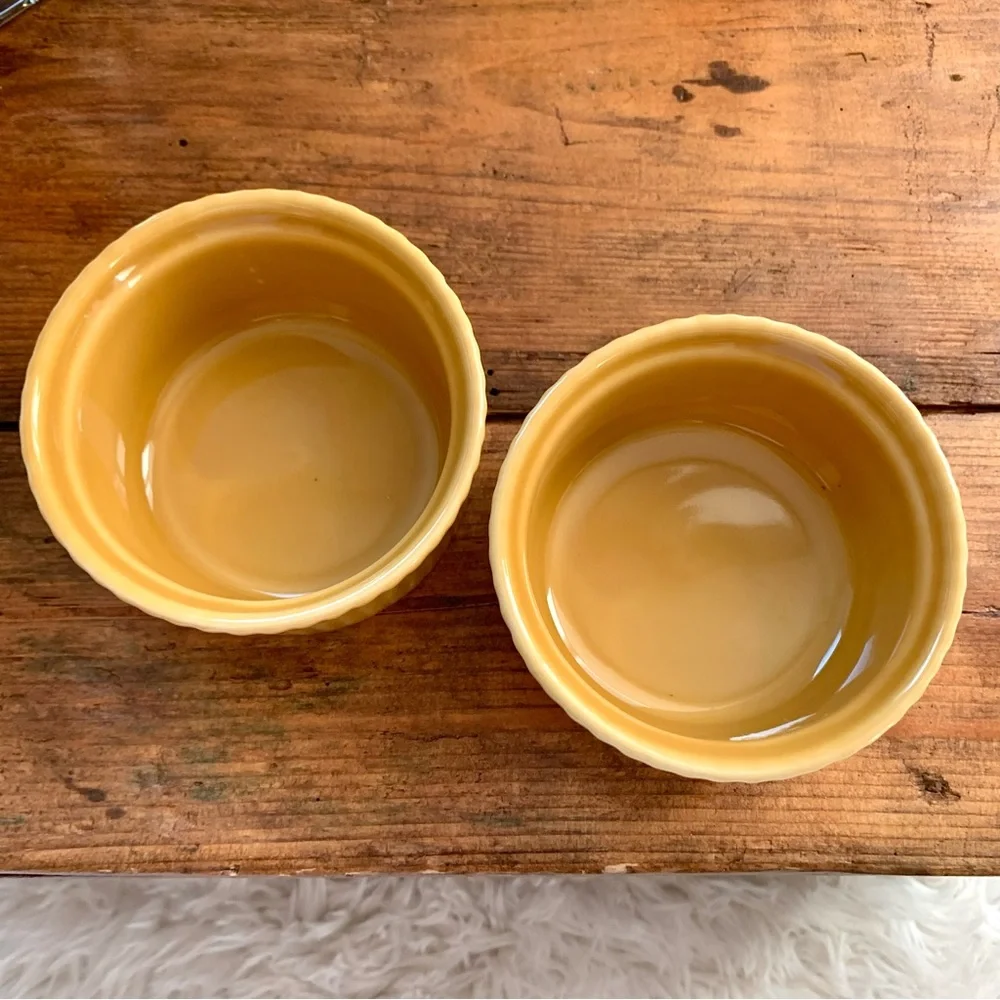Apilco France SET of 2 Ramekins in Mustard Yellow